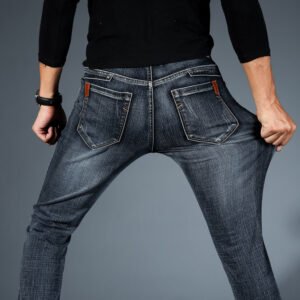 Cross-border pants for men, business jeans, loose straight-leg stretch men's long pants, Xintang spring/summer thin style