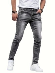 Men's casual basic stretch jeans