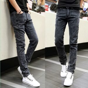 Men's Spring-Autumn Trendy Brand Stretch Slim-Fit Skinny Jeans 2022 Men's Black Trendy Autumn Long Pants