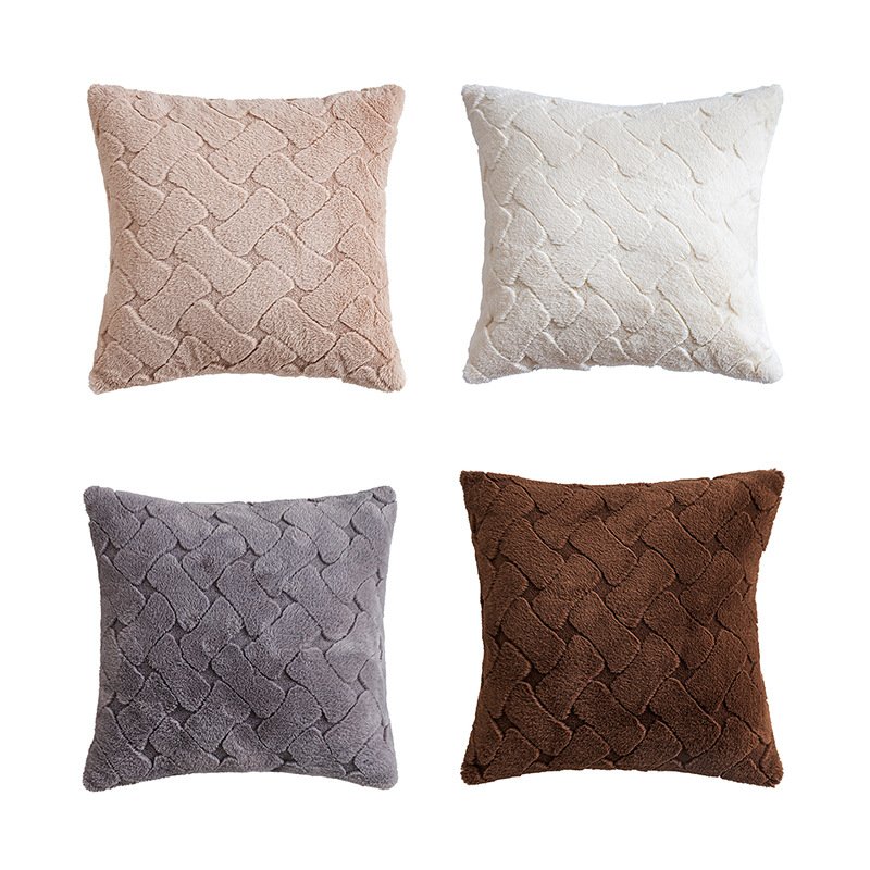 ins style imitation rabbit fur pillow autumn and winter home fabric sofa decoration cushion bedroom bay window pillow case wholesale - Image 10