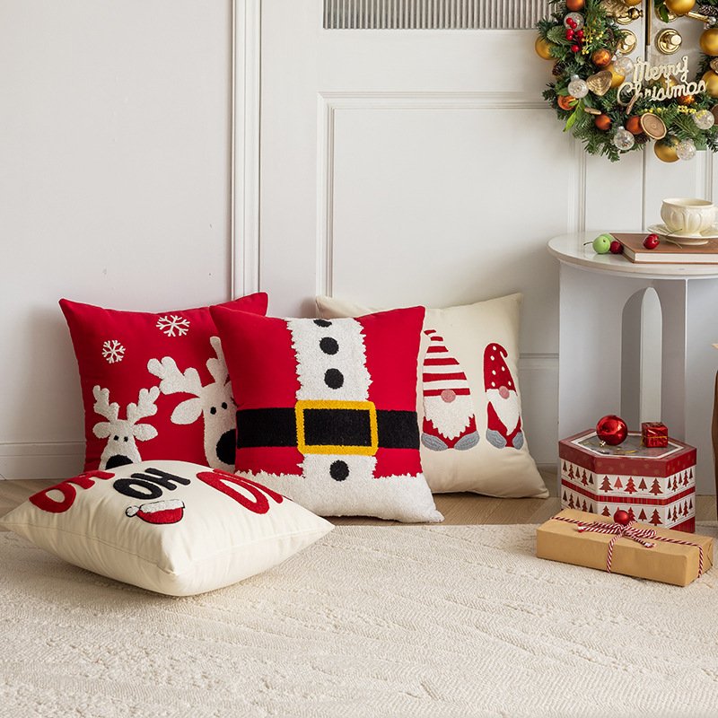 Cross-border Christmas theme towel embroidery pillow home living room sofa pillow holiday home decoration sofa cushion - Image 4