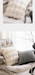 Modern simple black and white chenille jacquard cushion pillow, French light luxury home sofa, bedroom soft furnishing pillow