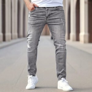 Foreign Trade 2026 Men's Summer American Style Trendy Jeans, Slim Fit, Versatile Fashionable Skinny Jeans, Wholesale Stock