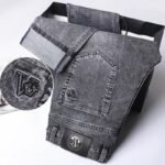 Spring/Autumn New Stretch Jeans for Men, Trendy Loose Slim Fit Straight Leg Business Men's Casual Pants for Summer