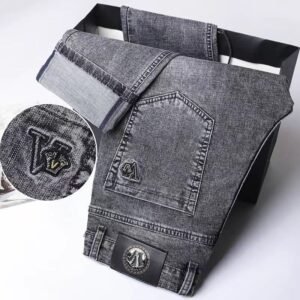 Spring/Autumn New Stretch Jeans for Men, Trendy Loose Slim Fit Straight Leg Business Men's Casual Pants for Summer