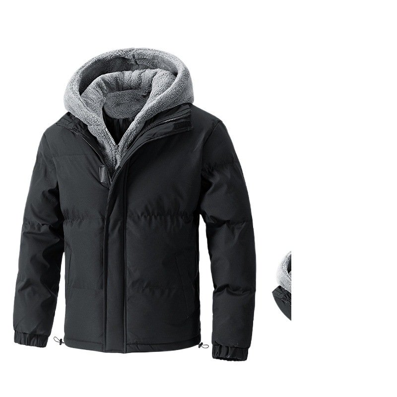 New Plus Size M-8XL Cotton Jacket Men's Autumn and Winter Hooded Leave Two Warm and Cold Pellet Fleece Cotton Jacket Boys - Image 5