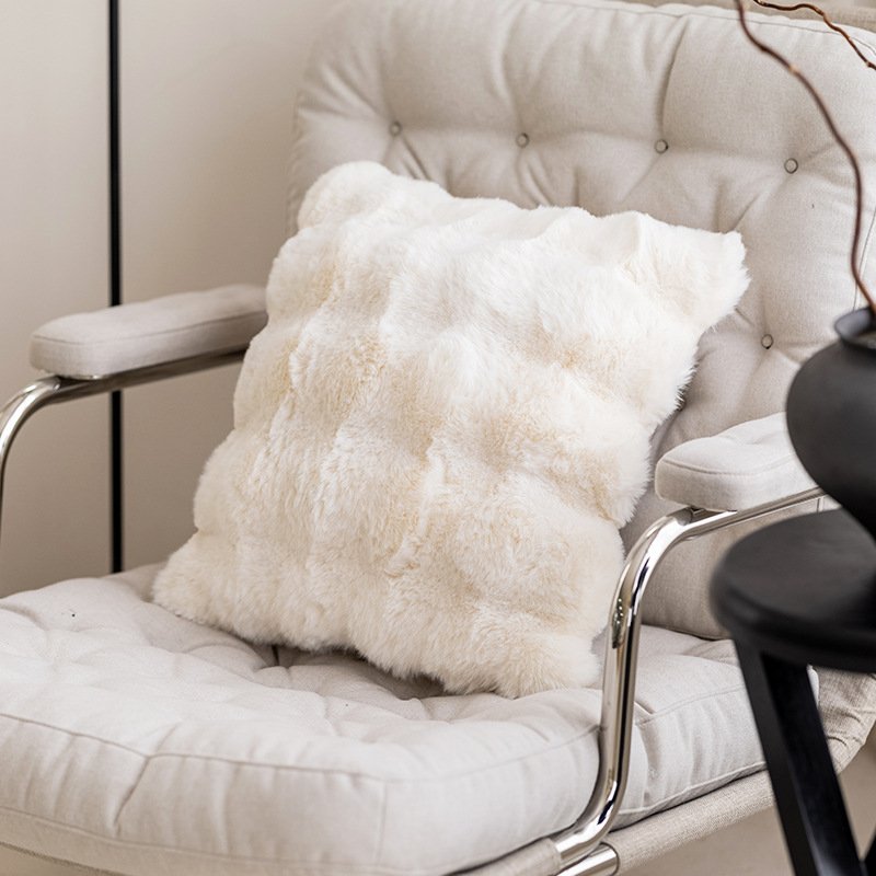 Modern simple black and white chenille jacquard cushion pillow, French light luxury home sofa, bedroom soft furnishing pillow - Image 5
