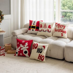 Cross-border Christmas theme towel embroidery pillow home living room sofa pillow holiday home decoration sofa cushion