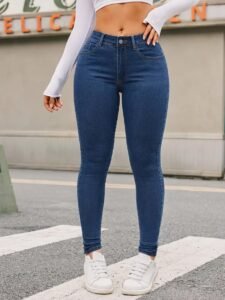 Cross-border exclusive for Amazon independent station 2025 European and American foreign trade new skinny stretch cropped small leg pants jeans