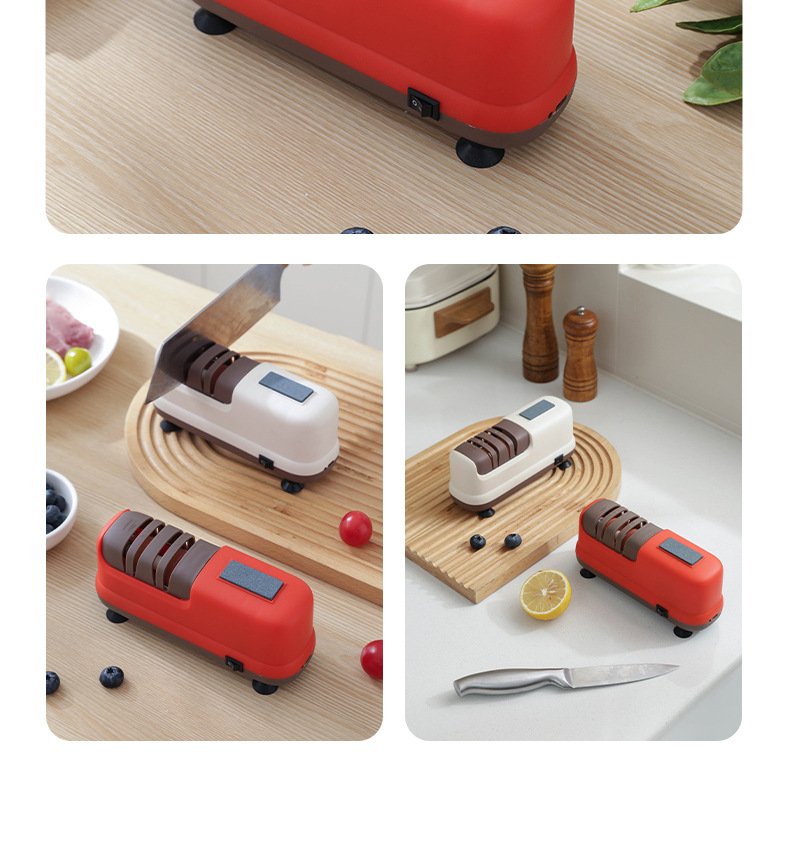 Cross-border electric knife sharpener, home small multifunctional kitchen knife scissors, fully automatic rechargeable sharpener - Image 4