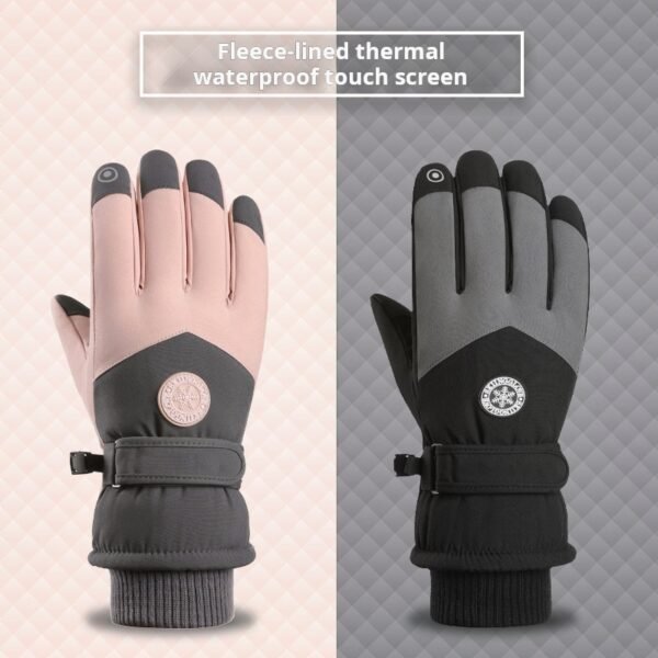 Winter warm ski gloves men and women couples with the same style waterproof plus velvet thick touch screen winter outdoor riding