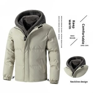 New Plus Size M-8XL Cotton Jacket Men's Autumn and Winter Hooded Leave Two Warm and Cold Pellet Fleece Cotton Jacket Boys