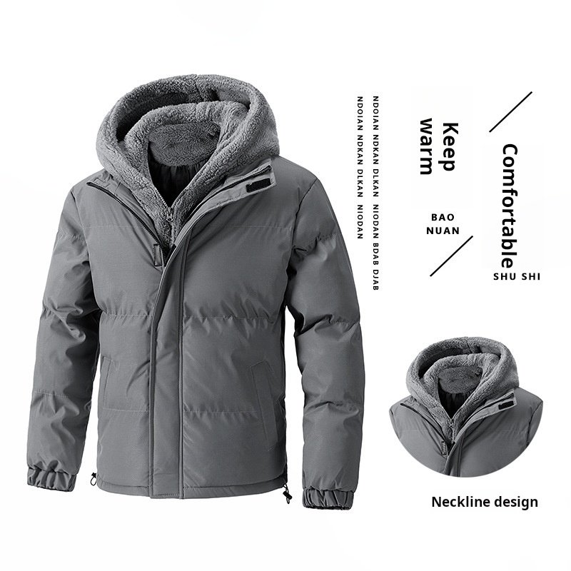 New Plus Size M-8XL Cotton Jacket Men's Autumn and Winter Hooded Leave Two Warm and Cold Pellet Fleece Cotton Jacket Boys - Image 3