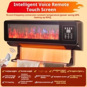 Wall-mounted heater for home use, energy-saving, bedroom, bathroom, electric heater, winter essential