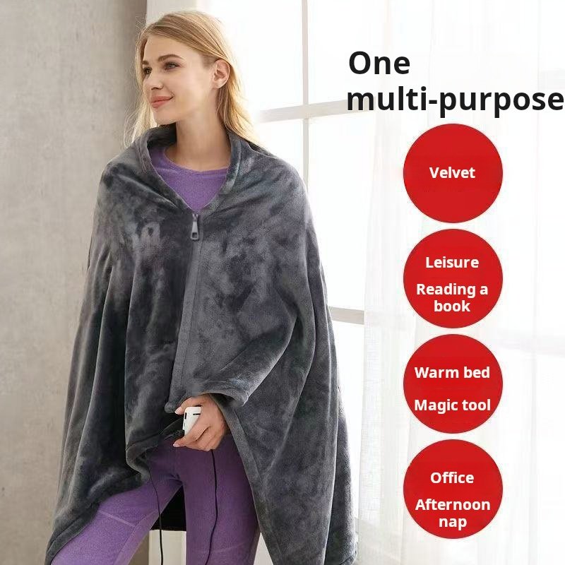 Electric heating blanket, USB electric blanket, office and home nap use with fleece, heating heating shawl blanket, electric heating