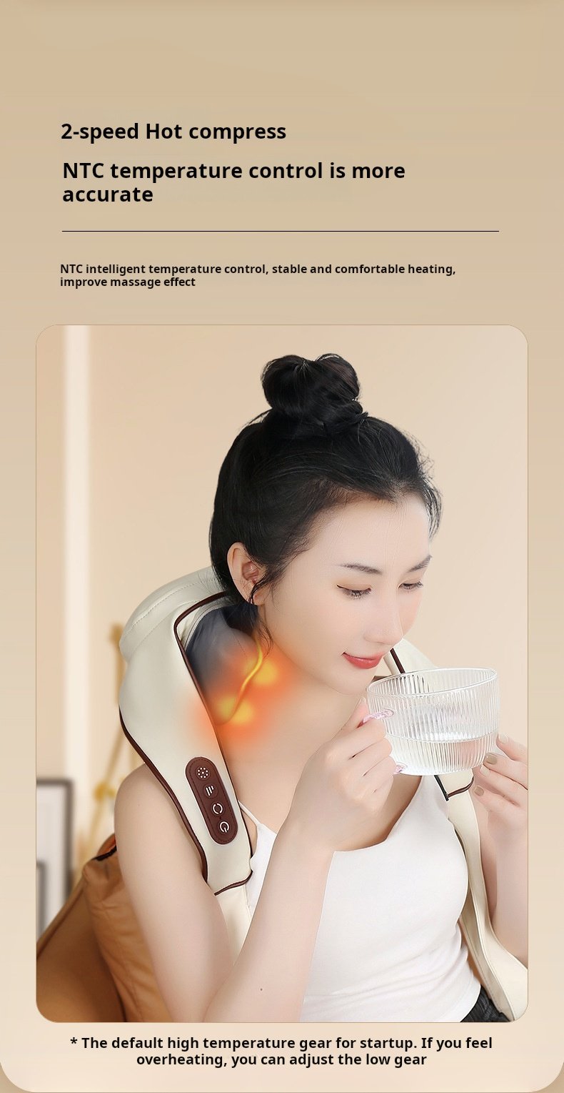 Cross-border red light thermal massage shawl wearable cervical massager ...
