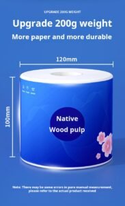 Virgin wood pulp 200g roll paper household affordable packing large batch of toilet paper roll paper paper paper towel hand towels