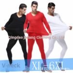 Modal thermal shirt and pants men's V-neck thin set, basic base layer warm men's underwear set, extra size and size
