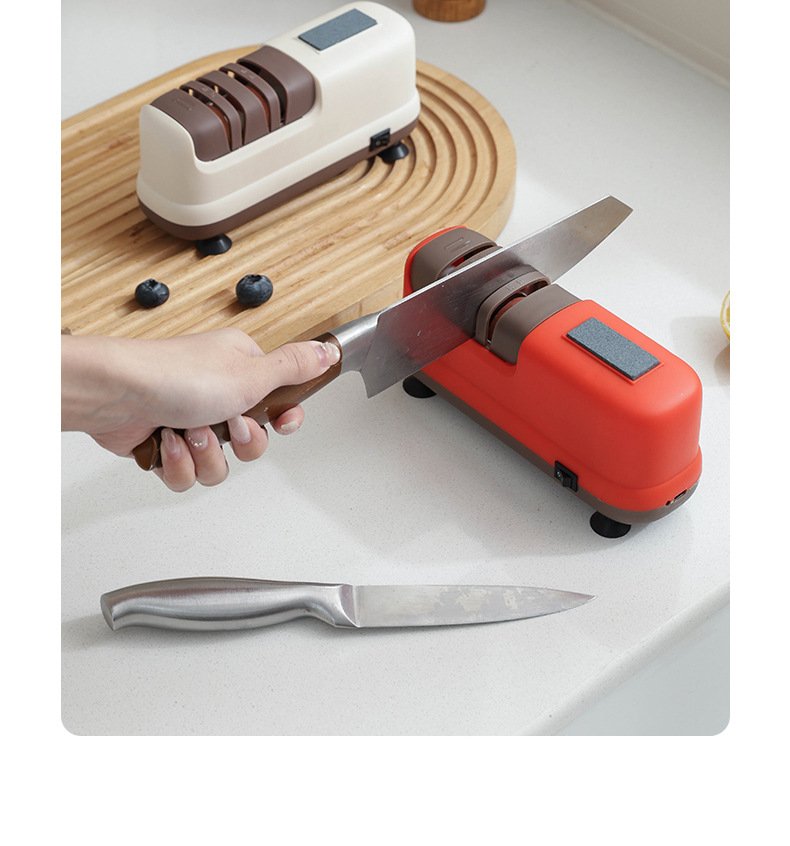 Cross-border electric knife sharpener, home small multifunctional kitchen knife scissors, fully automatic rechargeable sharpener - Image 3