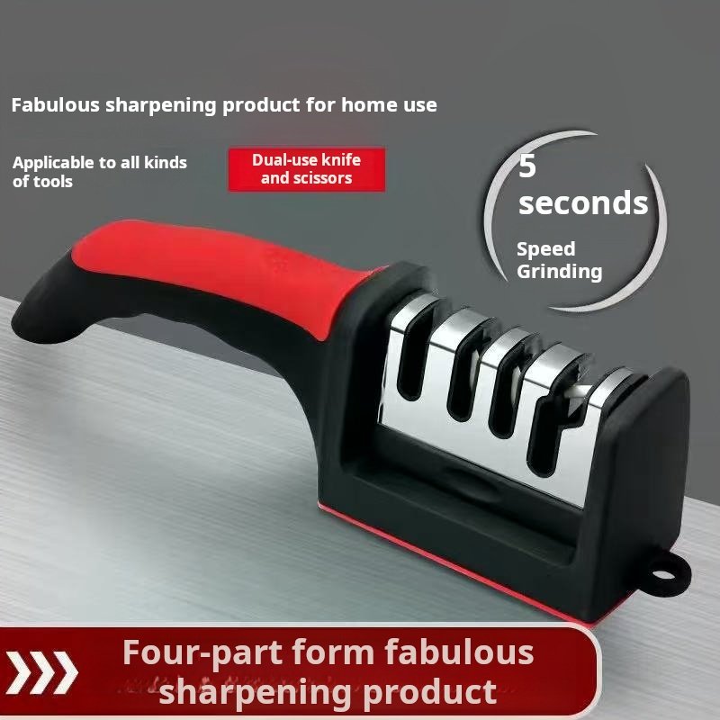4-section large rapid knife sharpener, professional knife sharpening stone, multifunctional kitchen kitchen knife, sharpening scissors - Image 5