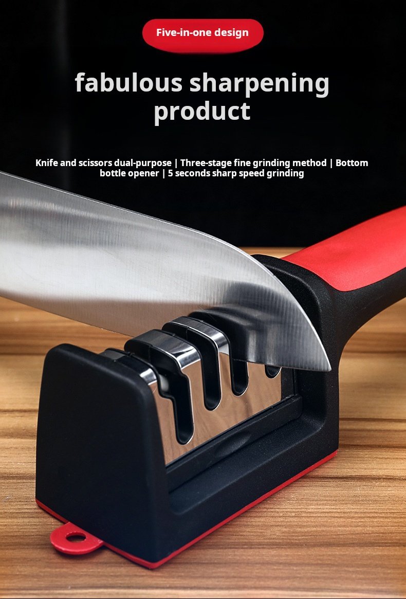 4-section large rapid knife sharpener, professional knife sharpening stone, multifunctional kitchen kitchen knife, sharpening scissors - Image 3
