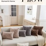 ins style imitation rabbit fur pillow autumn and winter home fabric sofa decoration cushion bedroom bay window pillow case wholesale