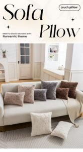 ins style imitation rabbit fur pillow autumn and winter home fabric sofa decoration cushion bedroom bay window pillow case wholesale